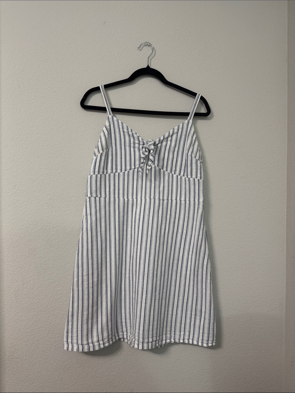 Hollister Blue & White Striped Smocked Mini Dress Size Large